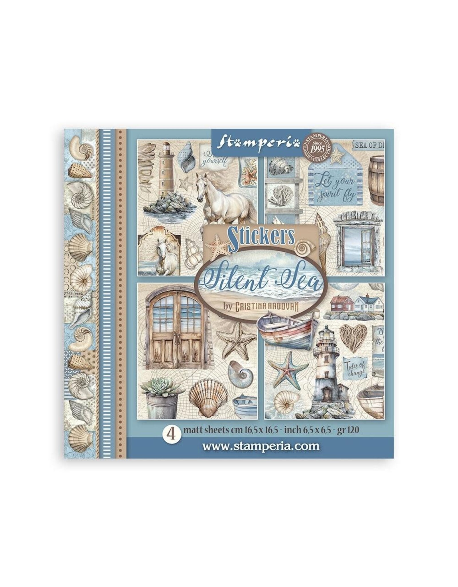 STAMPERIA STAMPERIA SILENT SEA STICKERS 4/PK