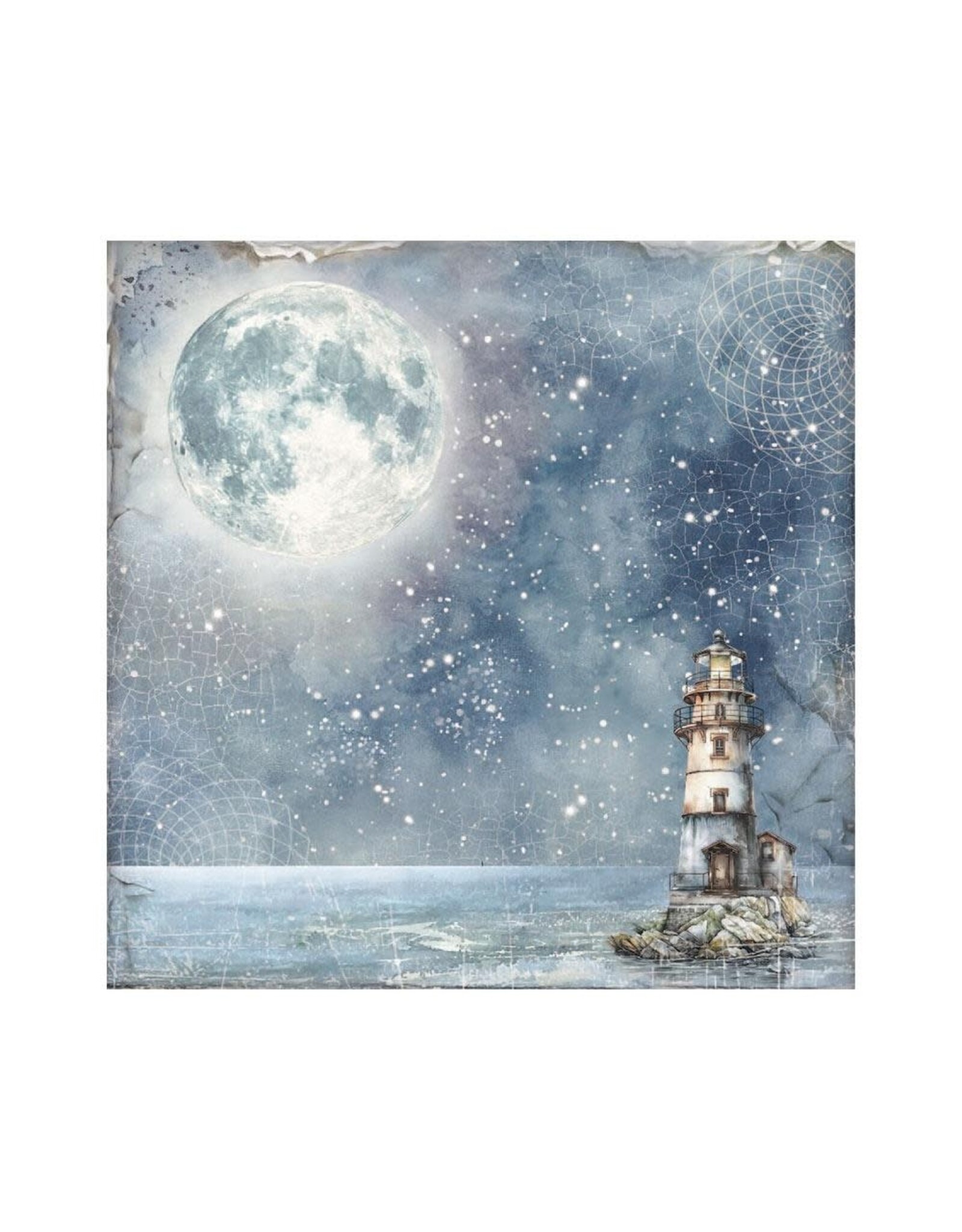 STAMPERIA STAMPERIA SILENT SEA 12x12 POLYESTER FABRIC SHEETS 4/PK