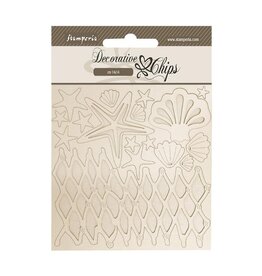 STAMPERIA STAMPERIA SILENT SEA SHELLS AND NET 5.5x5.5 LARGE DECORATIVE CHIPS
