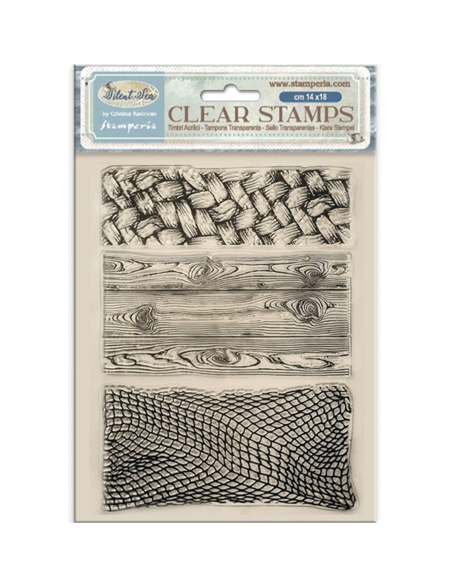 STAMPERIA STAMPERIA SILENT SEA THREE TEXTURES CLEAR STAMP SET