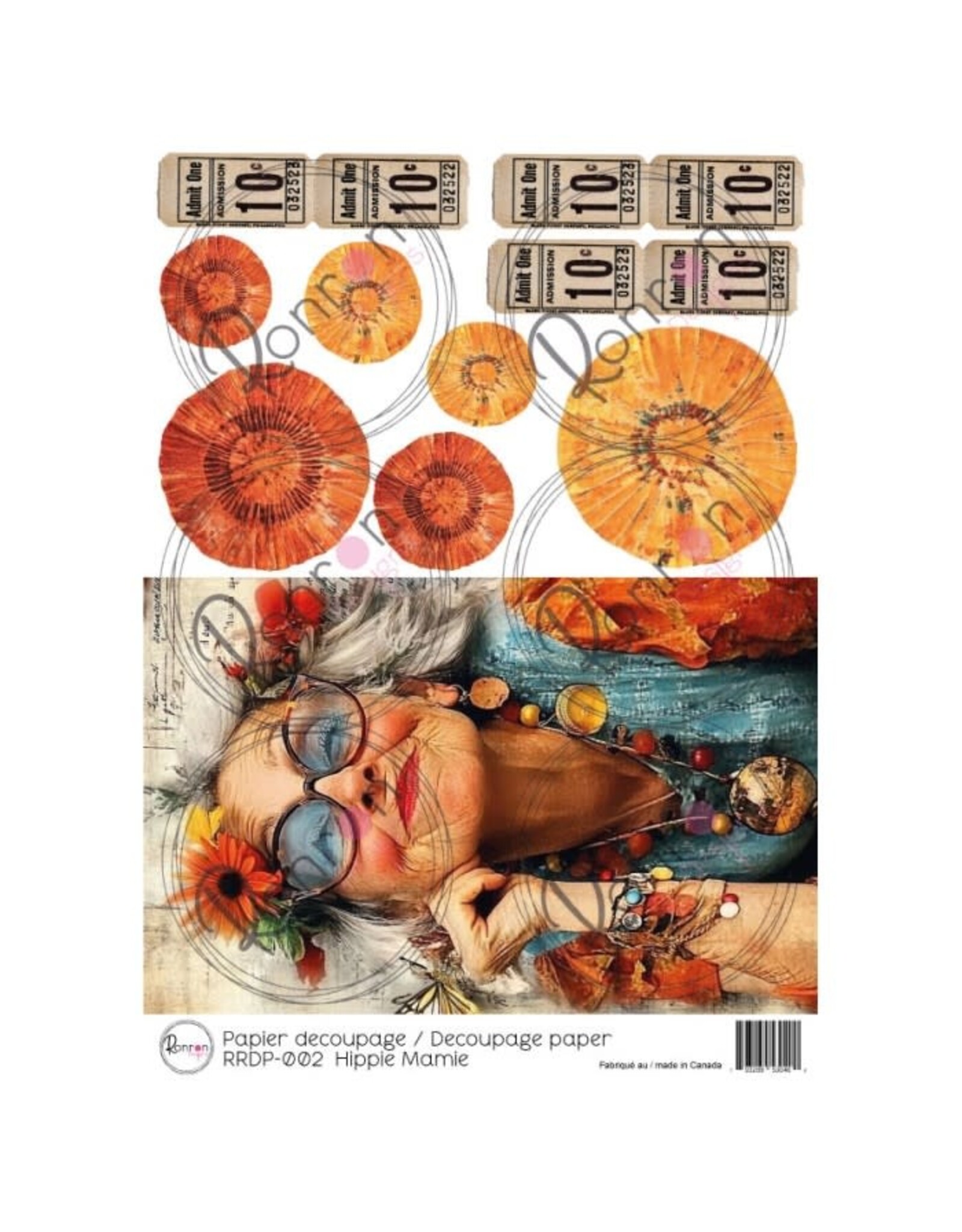 RONRON DESIGNS RONRON DESIGNS HIPPIE MAMIE RICE PAPER