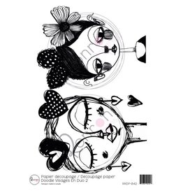 RONRON DESIGNS RONRON DESIGNS DOODLE VISAGES EN DUO 2 RICE PAPER