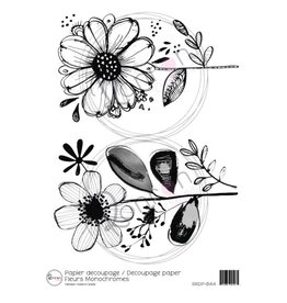 RONRON DESIGNS RONRON DESIGNS FLEURS MONOCHROMES RICE PAPER