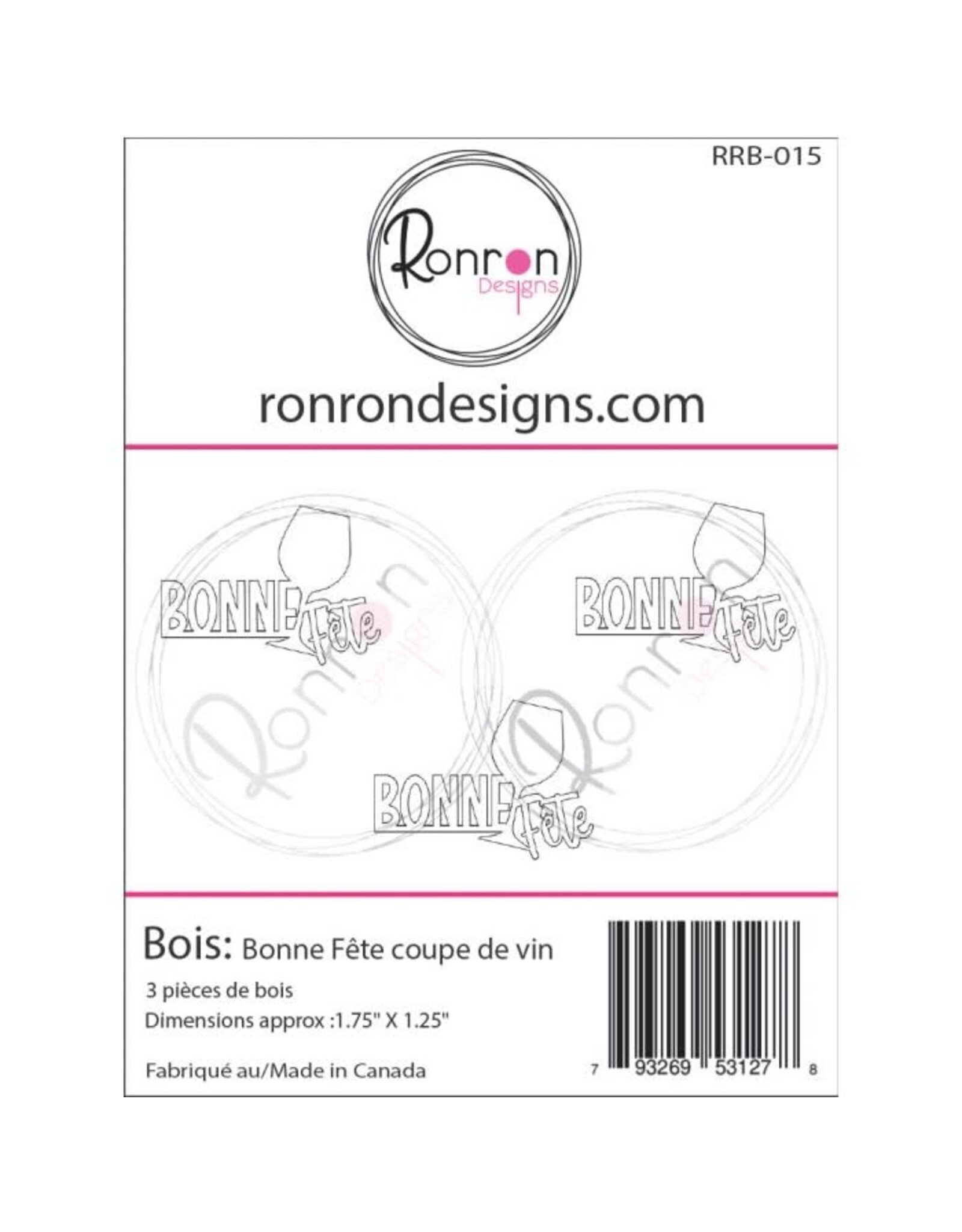 RONRON DESIGNS RONRON DESIGNS BONNE FÊTE COUPE DE VIN WOOD PIECES