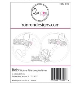 RONRON DESIGNS RONRON DESIGNS BONNE FÊTE COUPE DE VIN WOOD PIECES