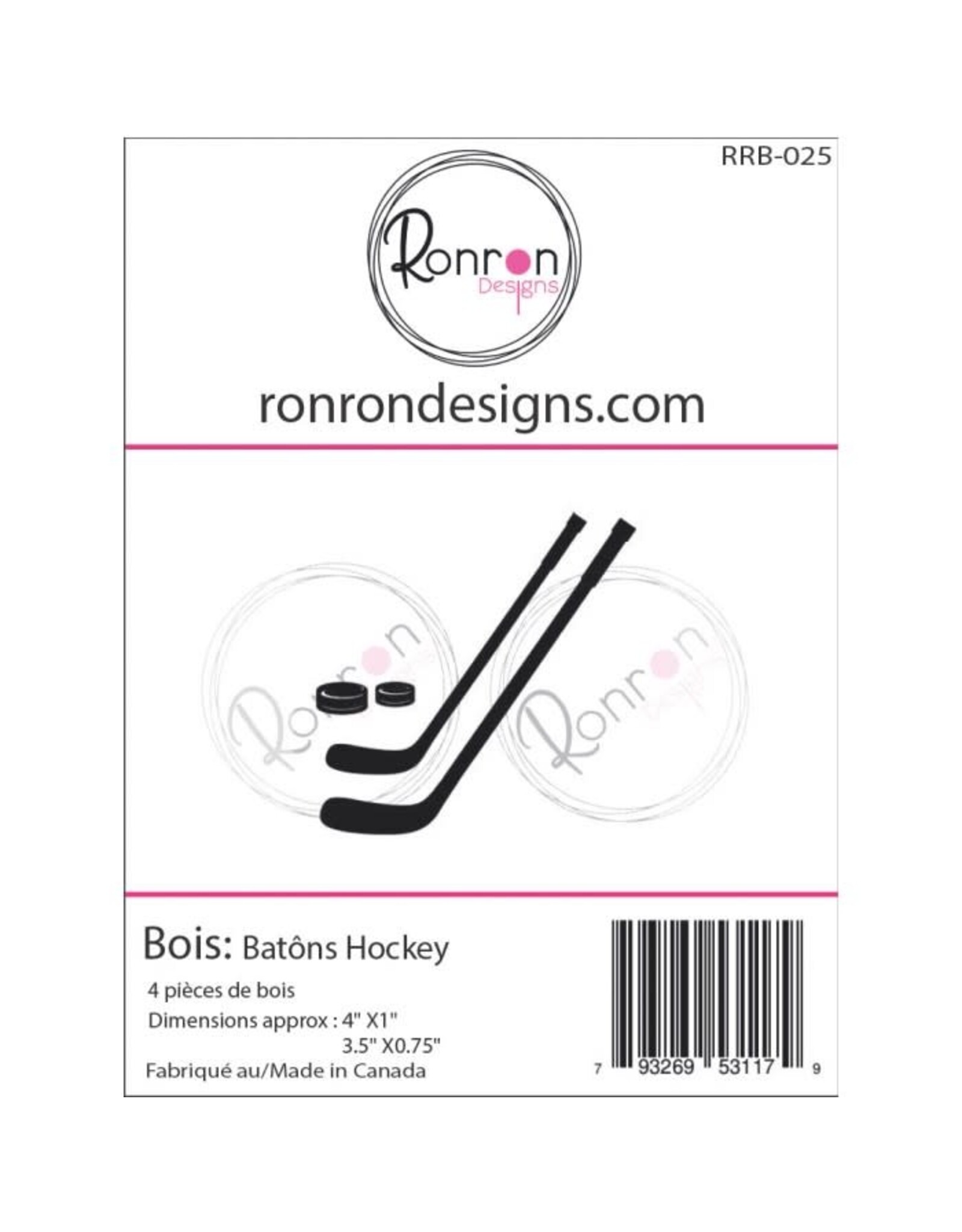 RONRON DESIGNS RONRON DESIGNS BÂTON HOCKEY WOOD PIECES