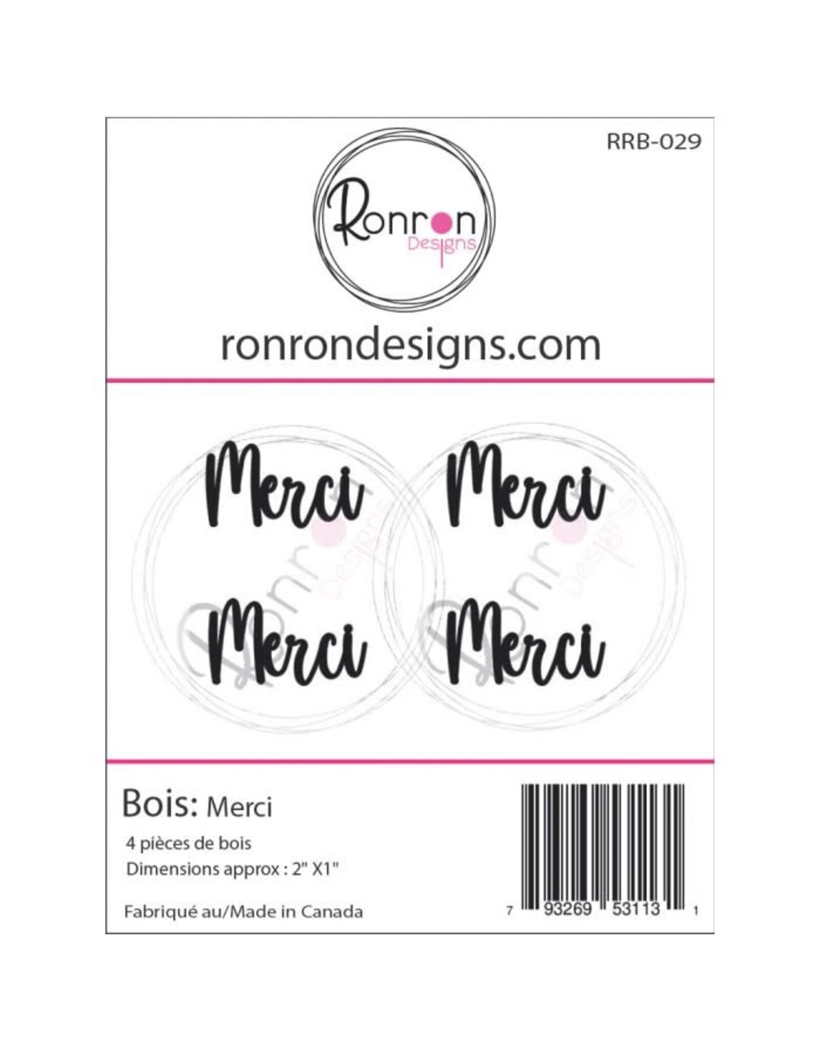 RONRON DESIGNS RONRON DESIGNS MERCI WOOD PIECES