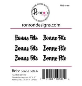 RONRON DESIGNS RONRON DESIGNS BONNE FÊTE 6 WOOD PIECES