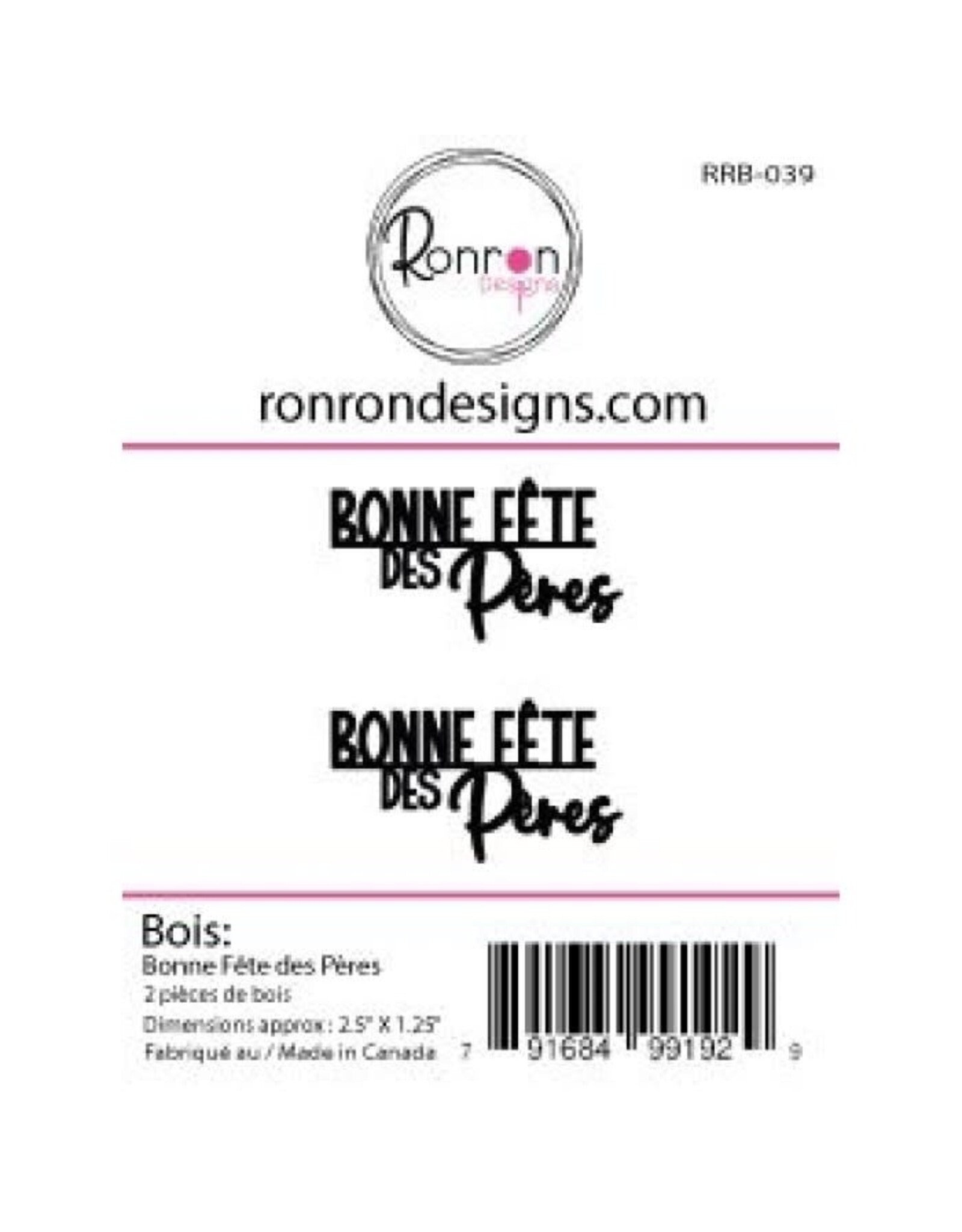 RONRON DESIGNS RONRON DESIGNS BONNE FÊTE DES PÈRES WOOD PIECES
