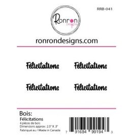 RONRON DESIGNS RONRON DESIGNS FÉLICITATIONS WOOD PIECES