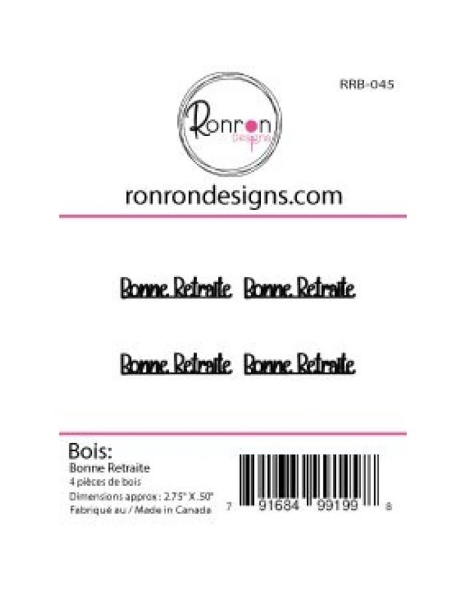 RONRON DESIGNS RONRON DESIGNS BONNE RETRAITE WOOD PIECES