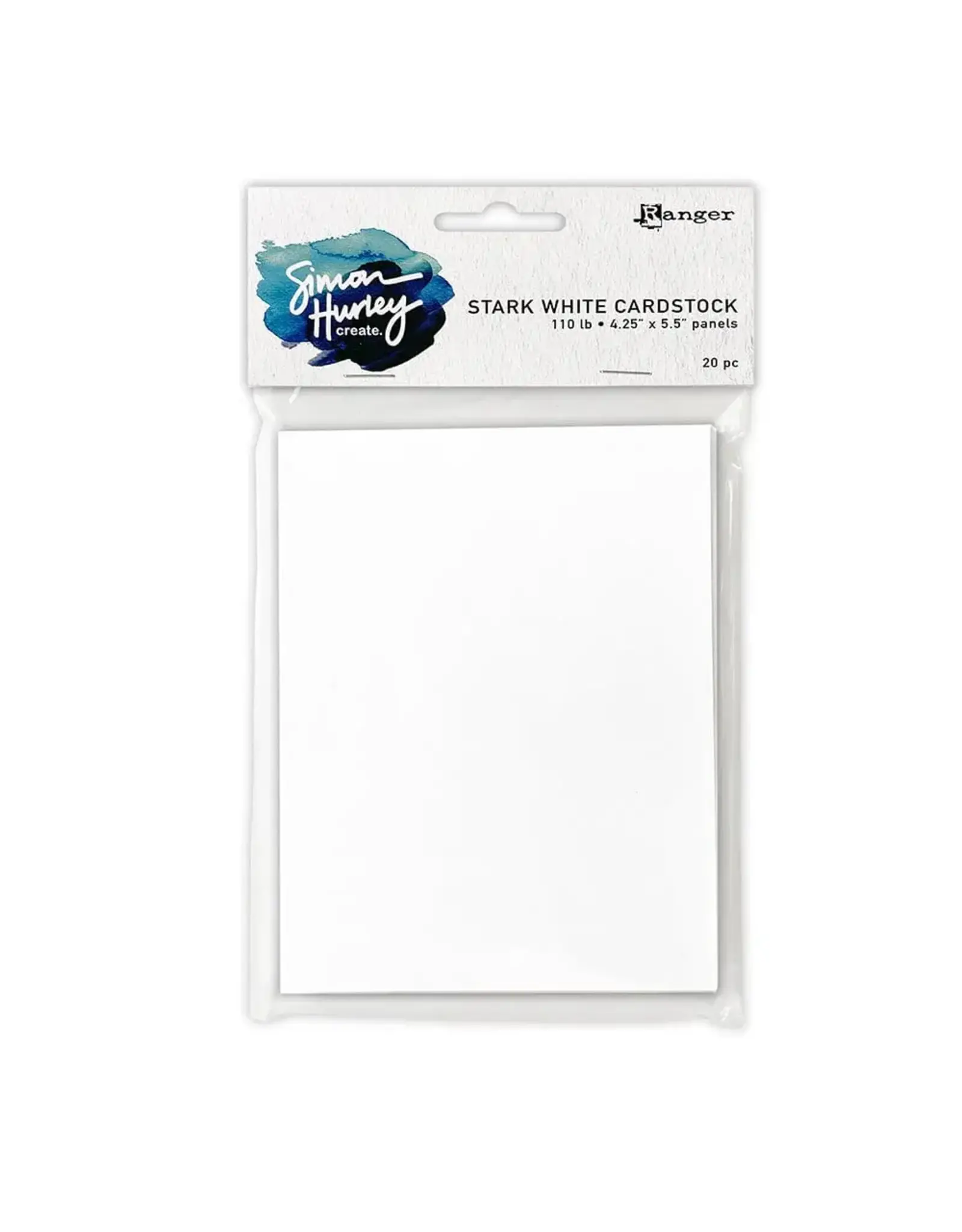 RANGER RANGER SIMON HURLEY STARK WHITE CARDSTOCK PANELS 20/PK