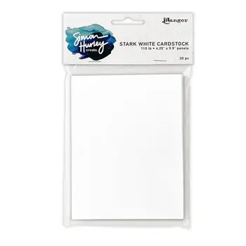 RANGER RANGER SIMON HURLEY STARK WHITE CARDSTOCK PANELS 20/PK