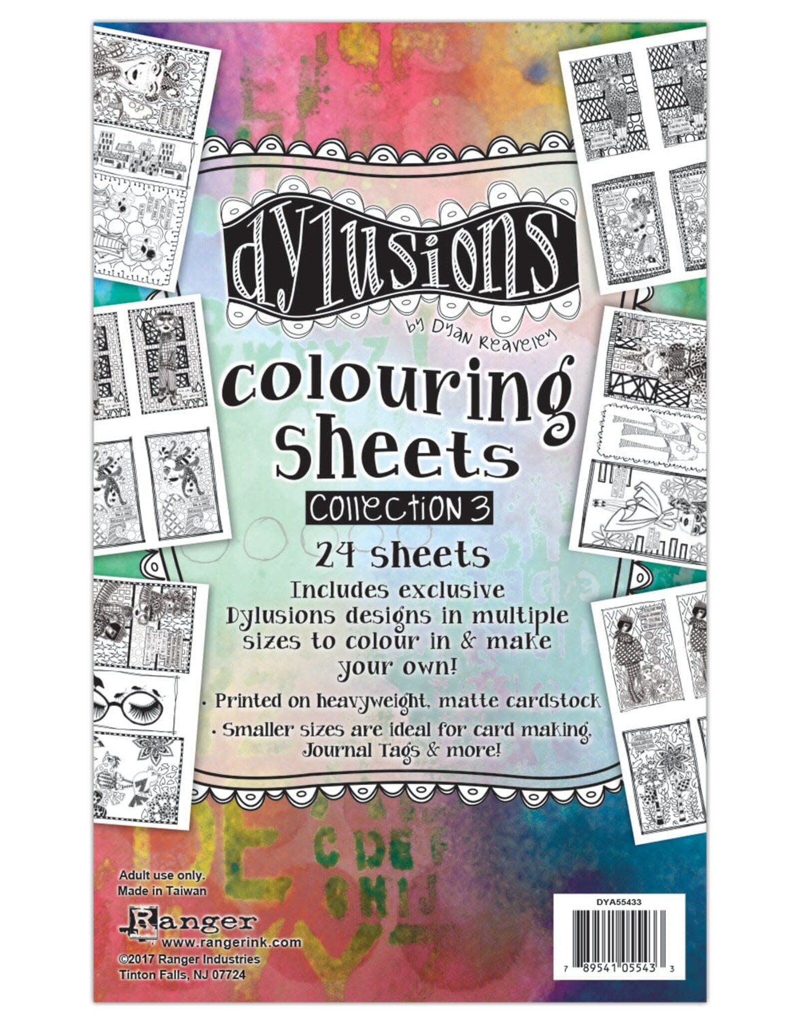 RANGER DYLUSIONS COLORING SHEETS COLLECTION #3 24PK