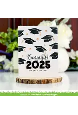 LAWN FAWN LAWN FAWN GRADUATION CAPS 6x6 BACKGROUND STENCIL SET 2/PK