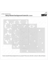 LAWN FAWN LAWN FAWN DAISY BLOOM 6x6 BACKGROUND STENCIL SET 3/PK