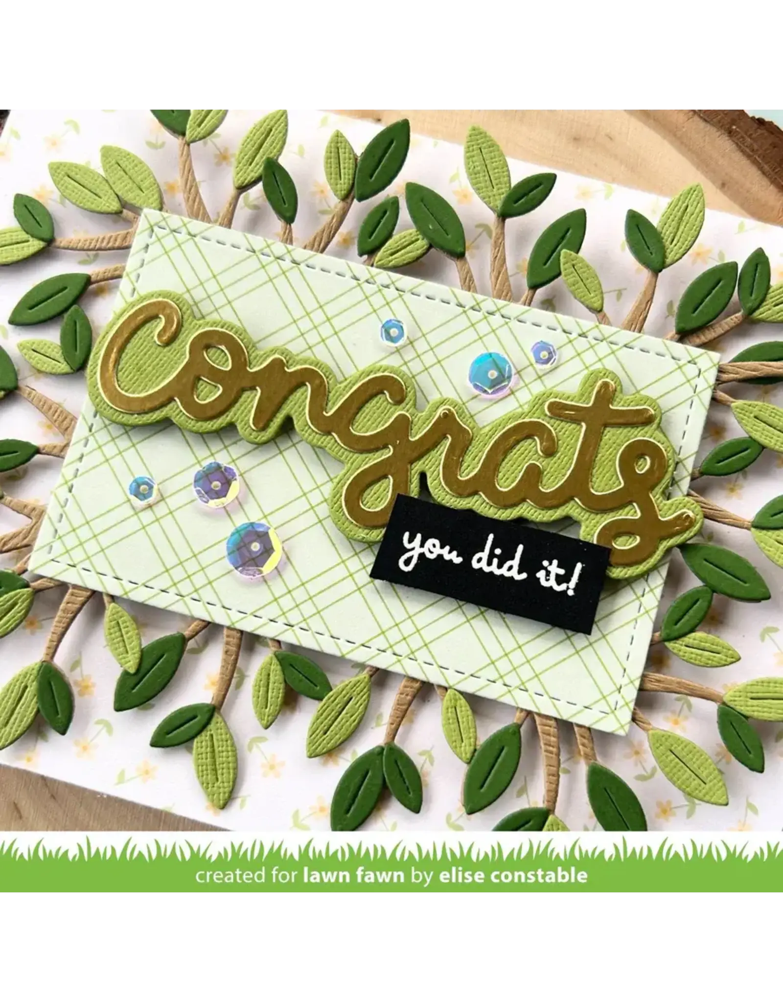 LAWN FAWN LAWN FAWN SCRIPTY CONGRATS OUTLINE ADD-ON DIE