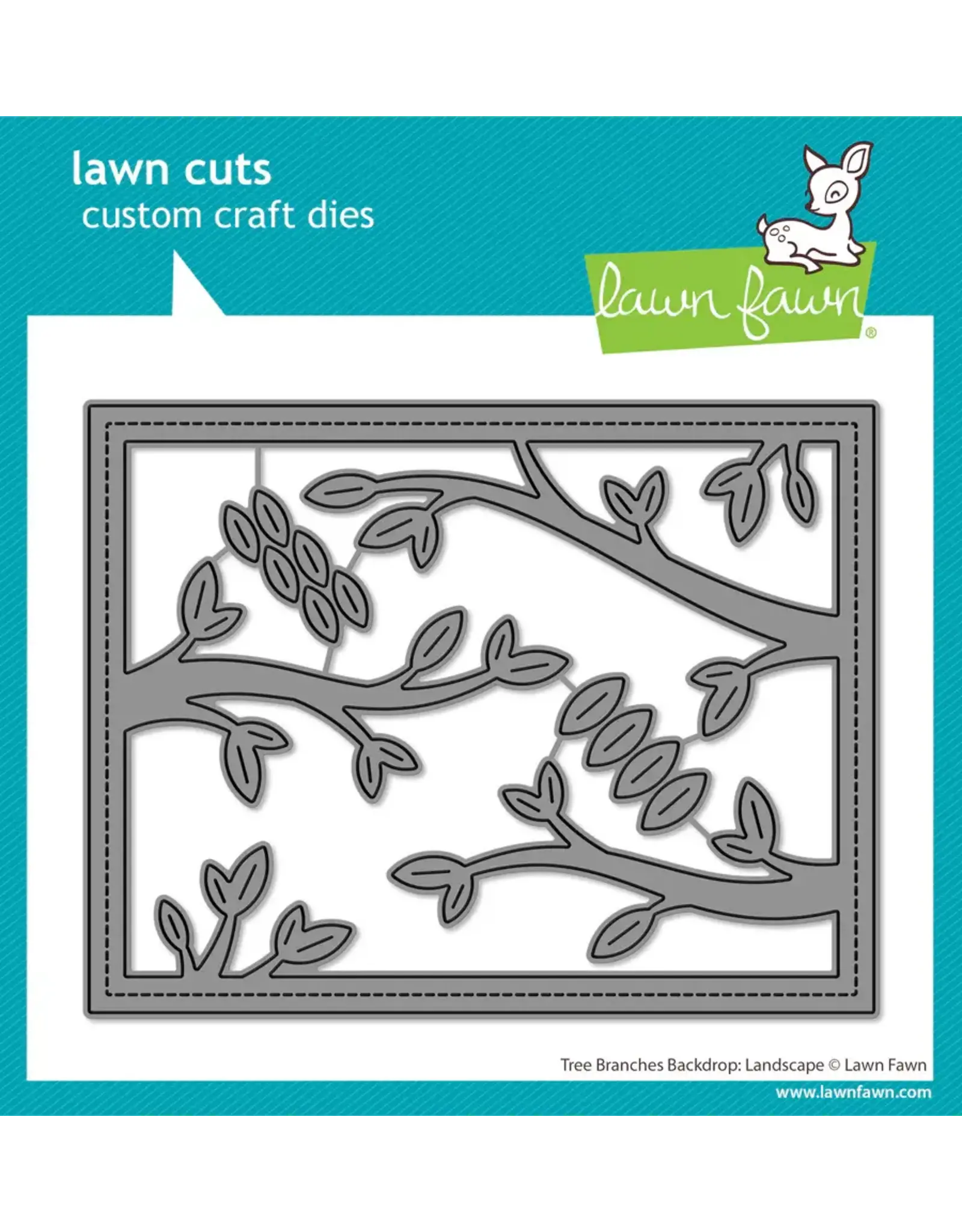 LAWN FAWN LAWN FAWN TREE BRANCHES BACKDROP: LANDSCAPE DIE