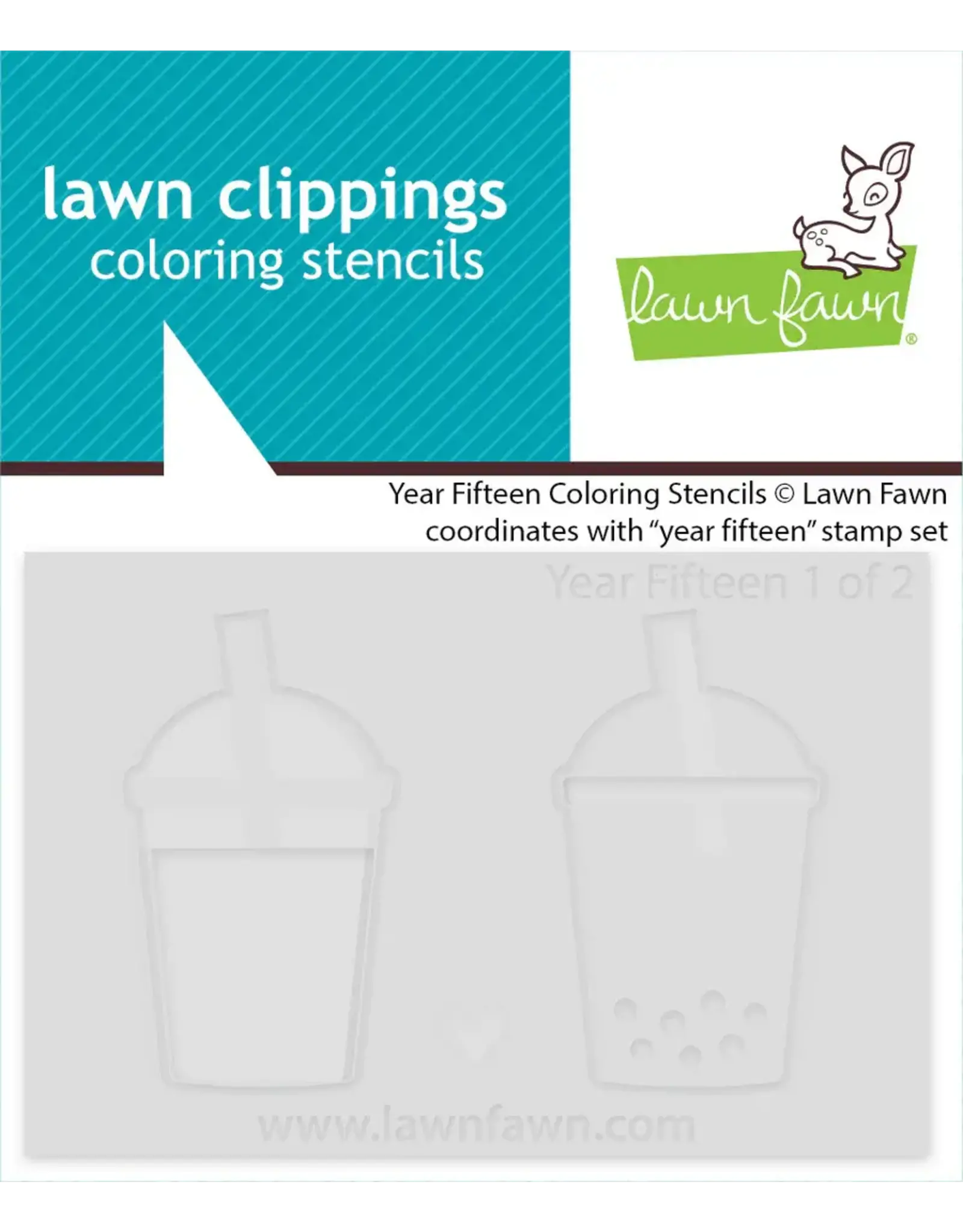 LAWN FAWN LAWN FAWN YEAR FIFTEEN COLORING STENCIL 2/PK
