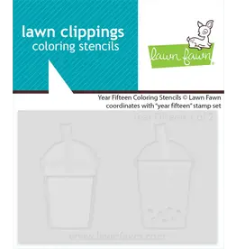 LAWN FAWN LAWN FAWN YEAR FIFTEEN COLORING STENCIL 2/PK