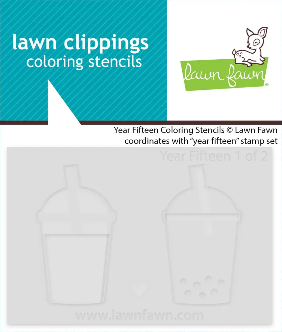 LAWN FAWN LAWN FAWN YEAR FIFTEEN COLORING STENCIL 2/PK