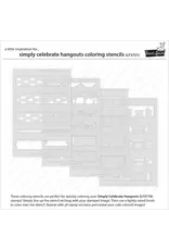 LAWN FAWN LAWN FAWN SIMPLY CELEBRATE HANGOUTS COLORING STENCIL 4/PK