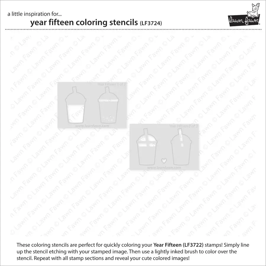 LAWN FAWN LAWN FAWN YEAR FIFTEEN COLORING STENCIL 2/PK