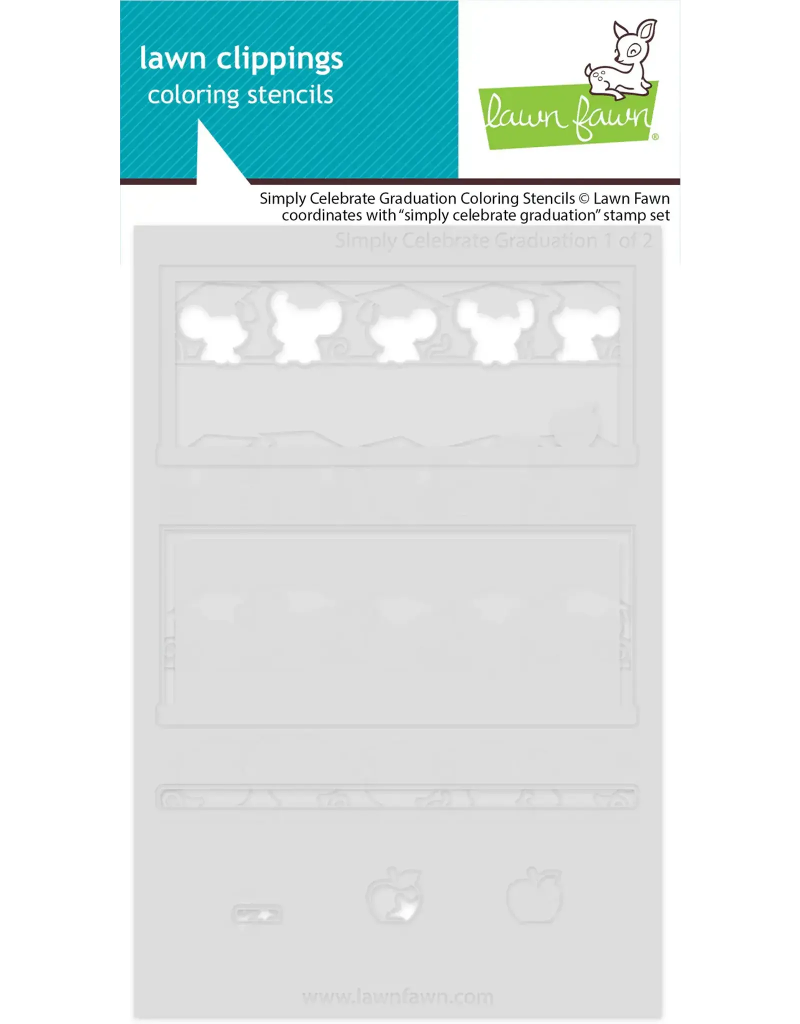 LAWN FAWN LAWN FAWN SIMPLY CELEBRATE GRADUATION COLORING STENCIL 2/PK
