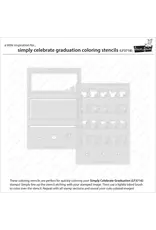 LAWN FAWN LAWN FAWN SIMPLY CELEBRATE GRADUATION COLORING STENCIL 2/PK