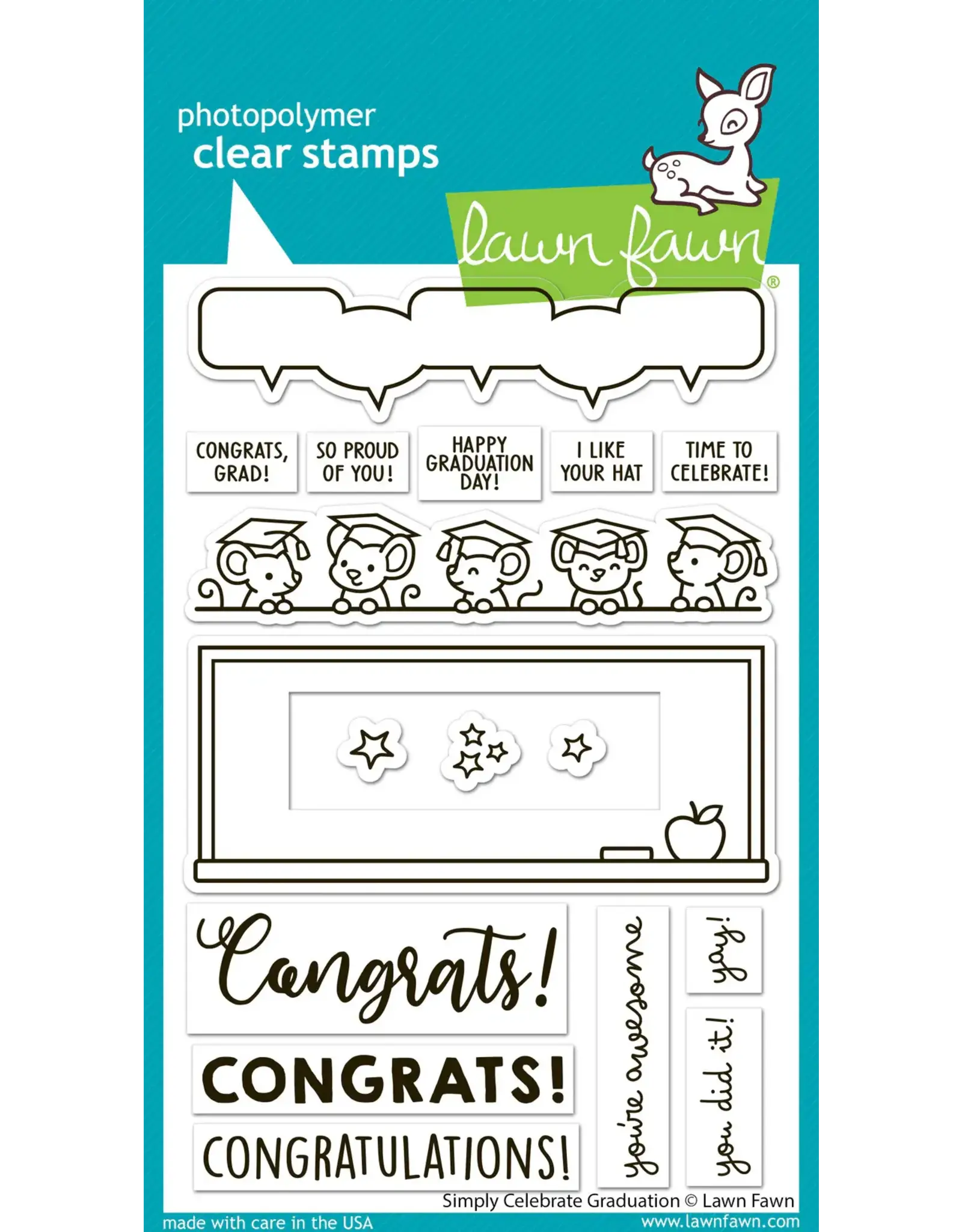 LAWN FAWN LAWN FAWN SIMPLY CELEBRATE GRADUATION CLEAR STAMP SET