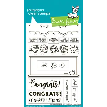 LAWN FAWN LAWN FAWN SIMPLY CELEBRATE GRADUATION CLEAR STAMP SET