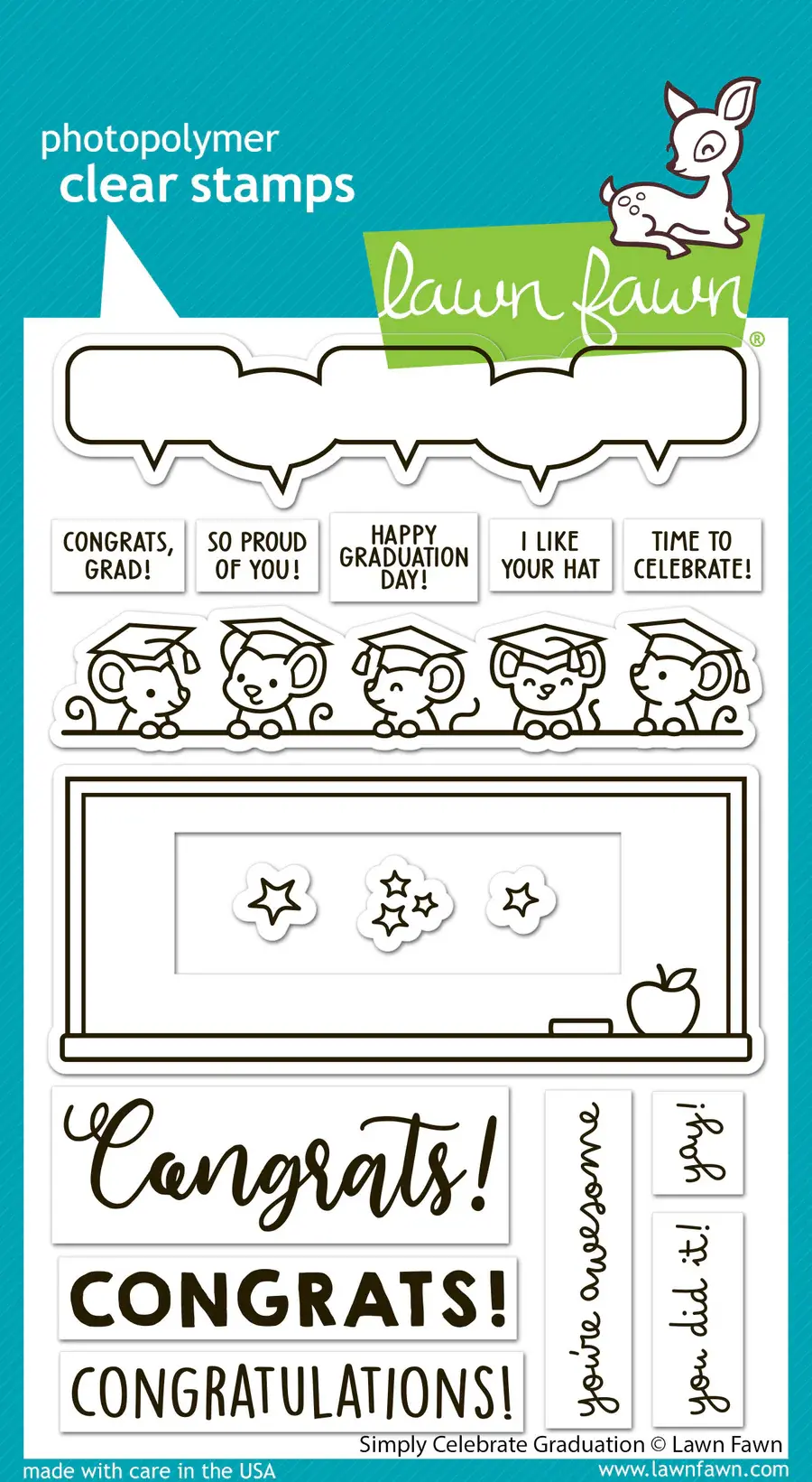 LAWN FAWN LAWN FAWN SIMPLY CELEBRATE GRADUATION CLEAR STAMP SET