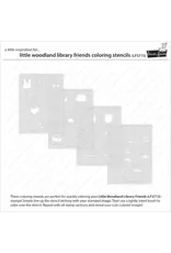 LAWN FAWN LAWN FAWN LITTLE WOODLAND LIBRARY FRIENDS COLORING STENCIL 4/PK