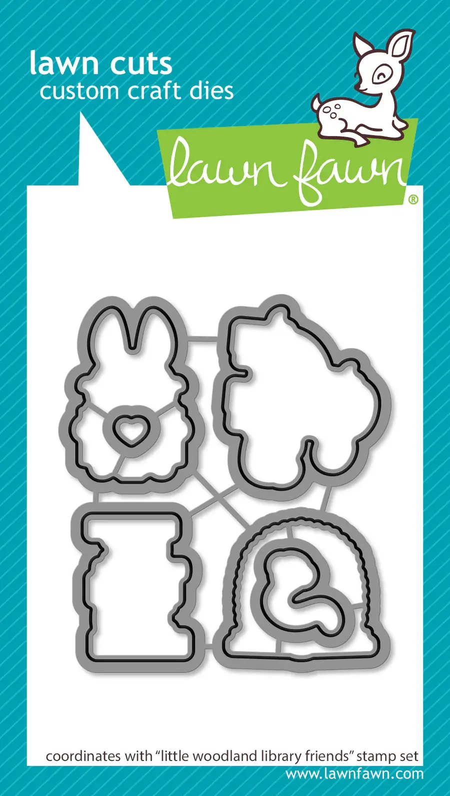 LAWN FAWN LAWN FAWN LITTLE WOODLAND LIBRARY FRIENDS DIE SET