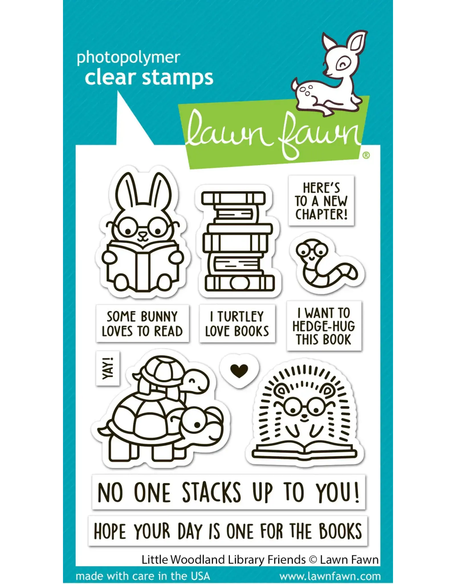 LAWN FAWN LAWN FAWN LITTLE WOODLAND LIBRARY FRIENDS CLEAR STAMP SET