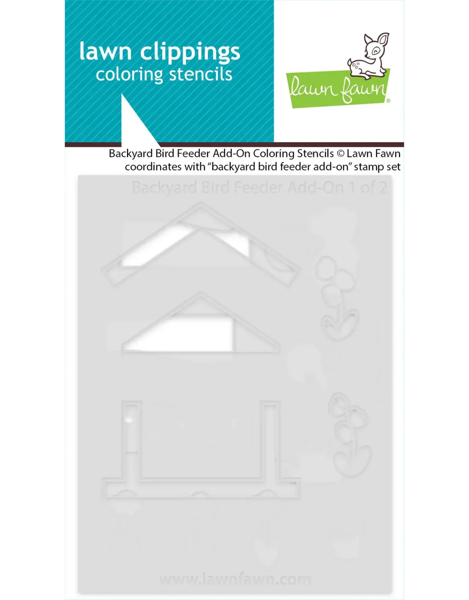 LAWN FAWN LAWN FAWN BACKYARD BIRD FEEDER ADD-ON COLORING STENCIL 2/PK