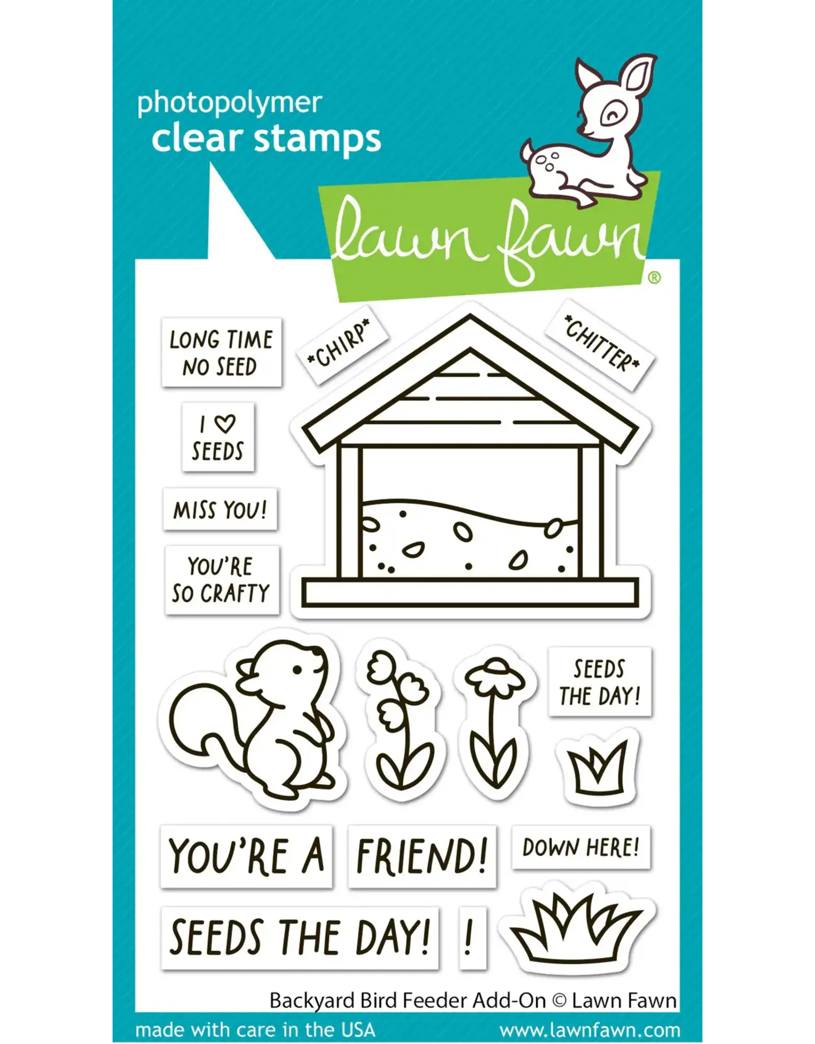LAWN FAWN LAWN FAWN BACKYARD BIRD FEEDER ADD-ON CLEAR STAMP SET