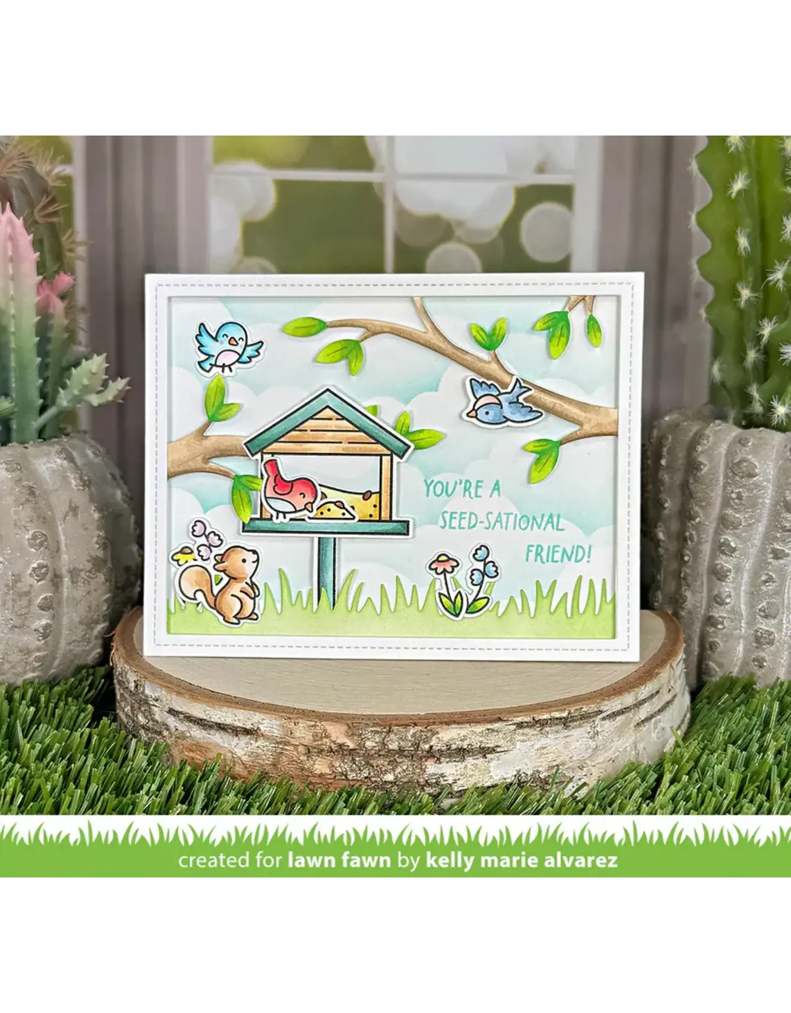 LAWN FAWN LAWN FAWN BACKYARD BIRD FEEDER ADD-ON CLEAR STAMP SET