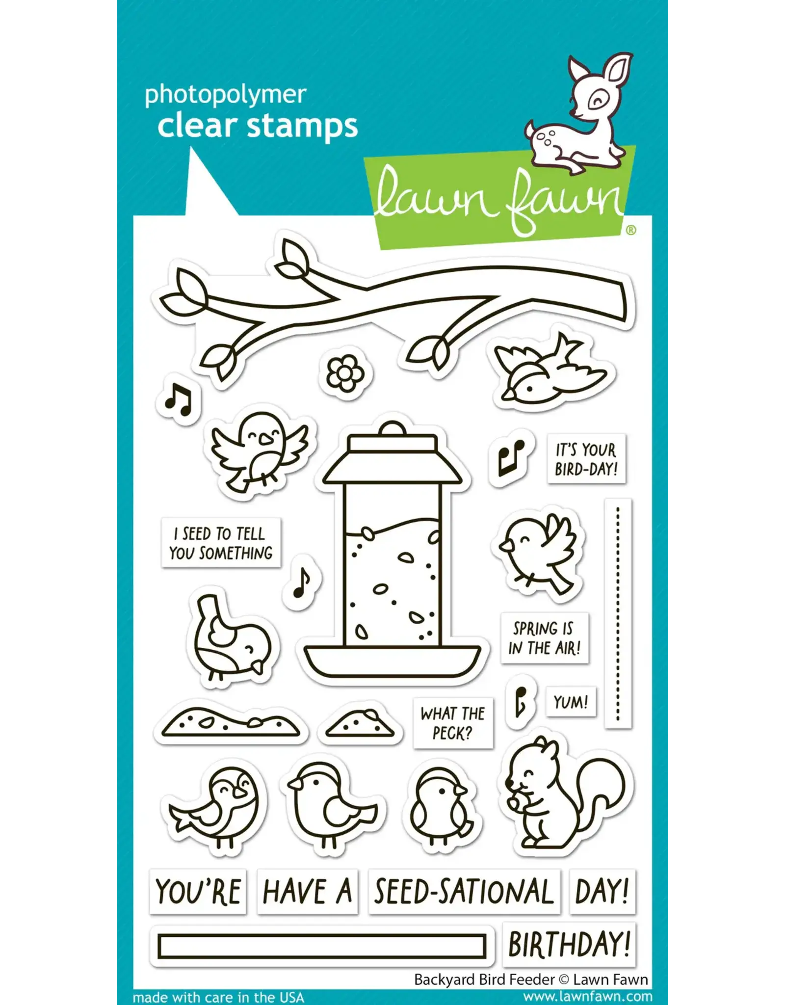 LAWN FAWN LAWN FAWN BACKYARD BIRD FEEDER CLEAR STAMP SET