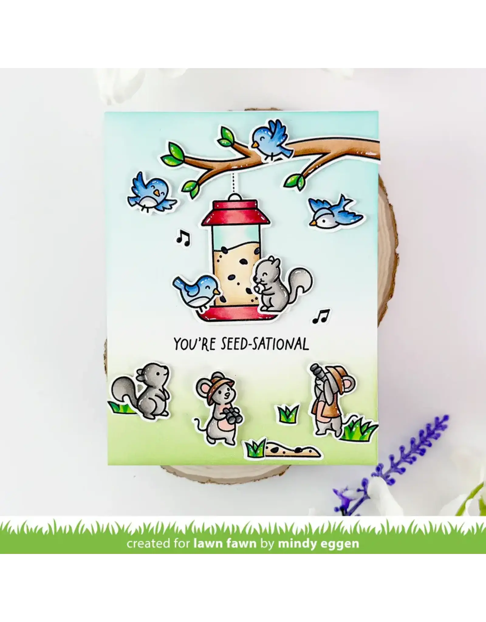 LAWN FAWN LAWN FAWN BACKYARD BIRD FEEDER CLEAR STAMP SET