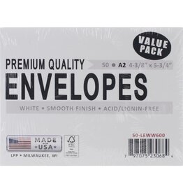 LEADER A2 WHITE ENVELOPES 50/PK