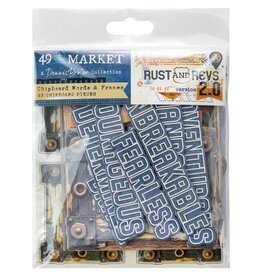 49 AND MARKET 49 AND MARKET RUST & REVS 2.0 CHIPBOARD WORDS & PHRASES 43 PIECES