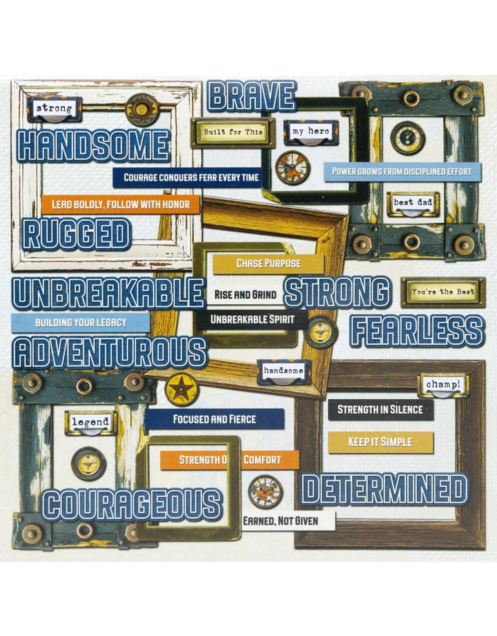 49 AND MARKET 49 AND MARKET RUST & REVS 2.0 CHIPBOARD WORDS & PHRASES 43 PIECES