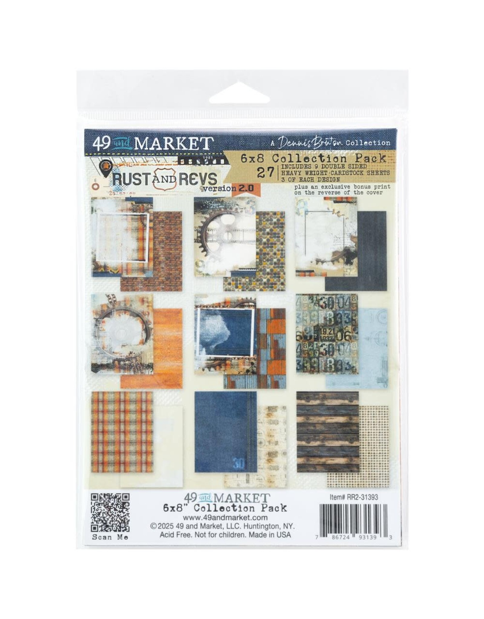49 AND MARKET 49 AND MARKET RUST & REVS 2.0 6x8 COLLECTION PACK 24 SHEETS