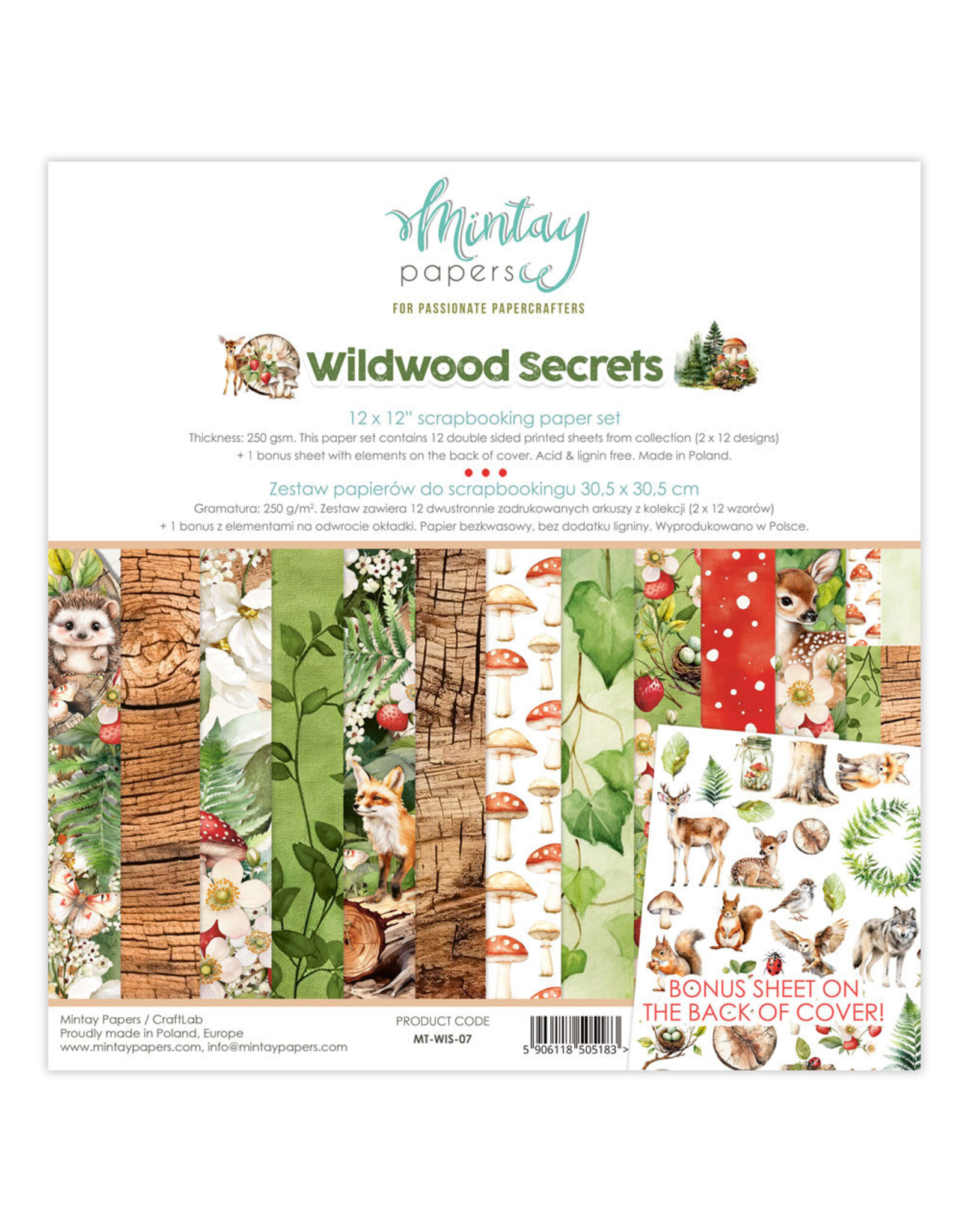 MINTAY MINTAY WILDWOOD SECRETS 12x12 COLLECTION PACK 12 SHEETS
