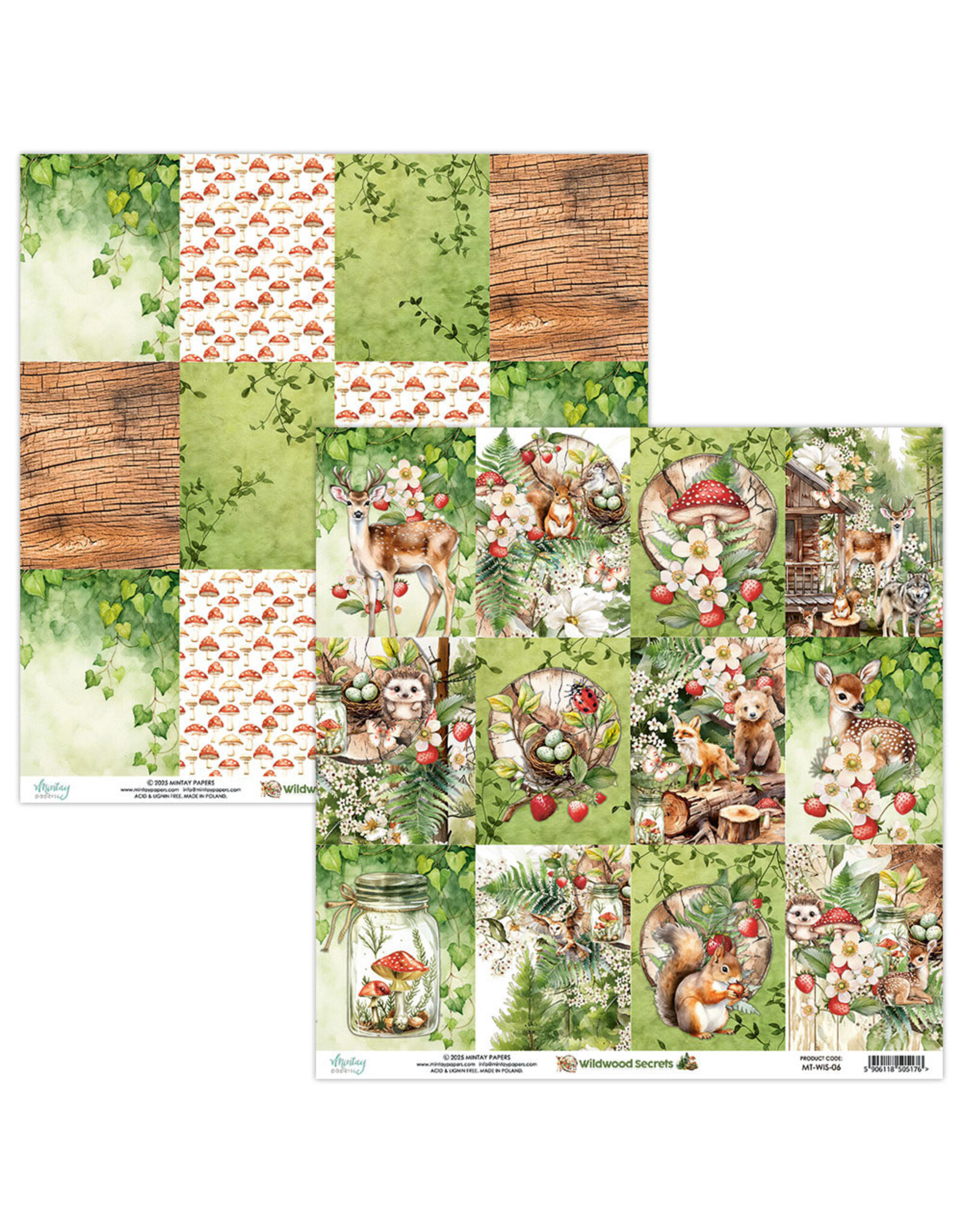 MINTAY MINTAY WILDWOOD SECRETS #06 12x12 CARDSTOCK