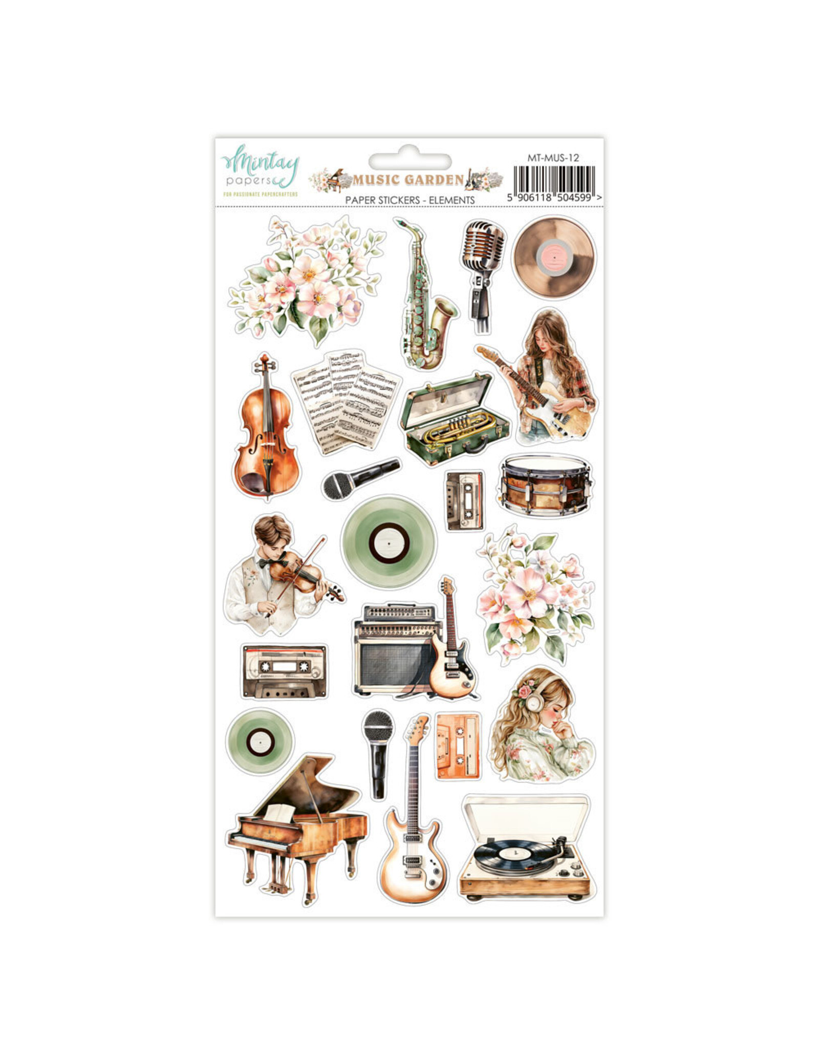 MINTAY MINTAY MUSIC GARDEN 6x12 PAPER STICKERS - ELEMENTS