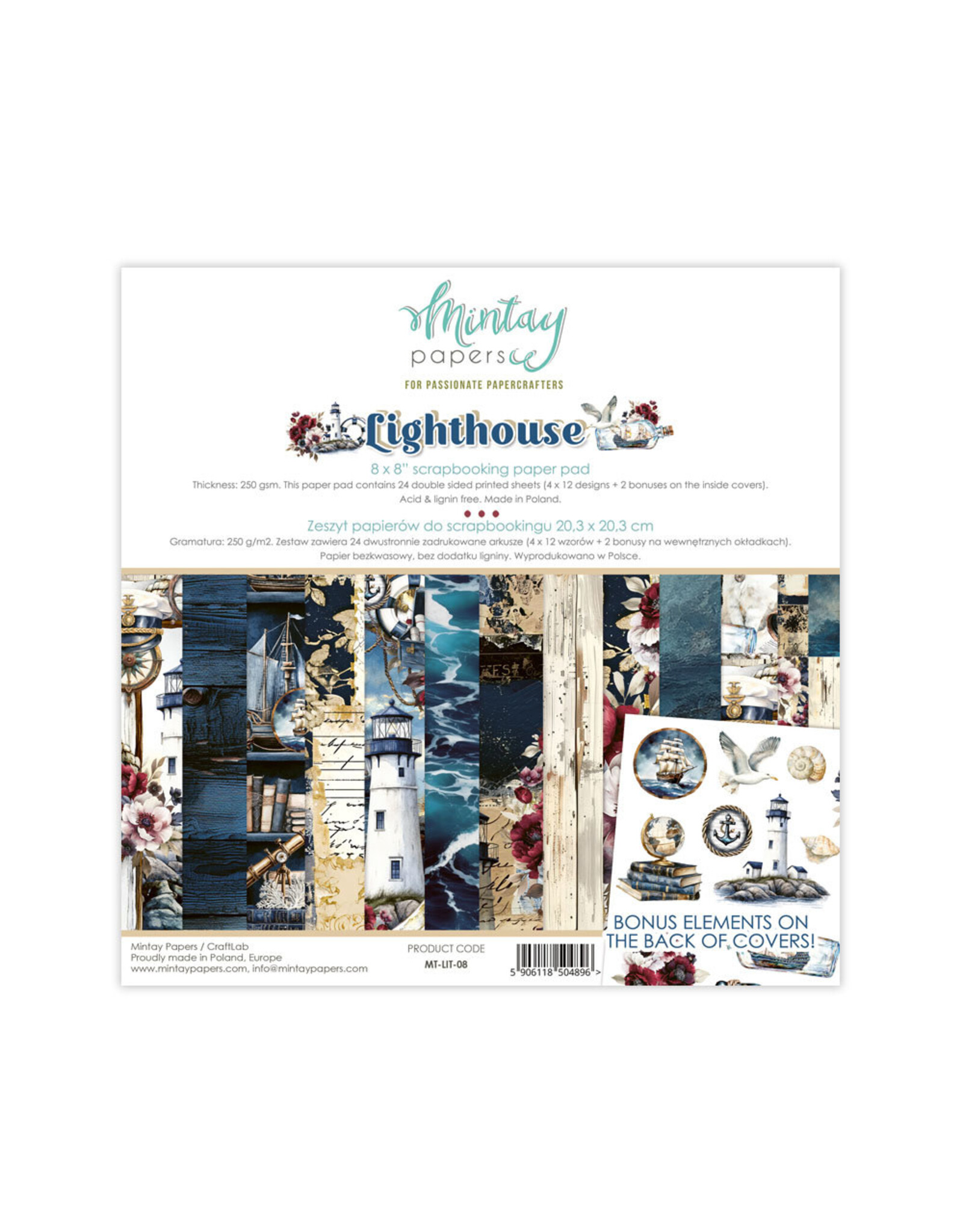 MINTAY MINTAY LIGHTHOUSE 8x8 PAPER PAD 24 SHEETS