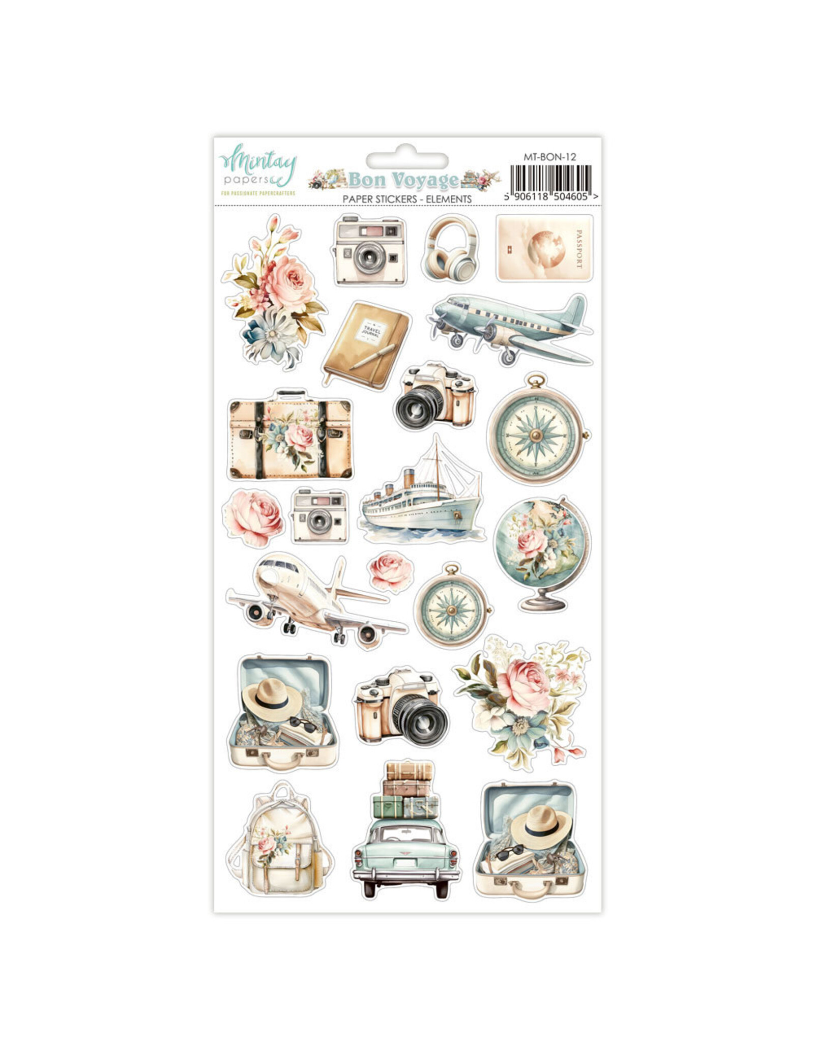 MINTAY MINTAY BON VOYAGE 6x12 PAPER STICKERS - ELEMENTS