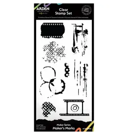 ARDEN CREATIVE STUDIO ARDEN CREATIVE STUDIO MAKER SERIES MAKER'S MARKS 4x8 CLEAR STAMP SET